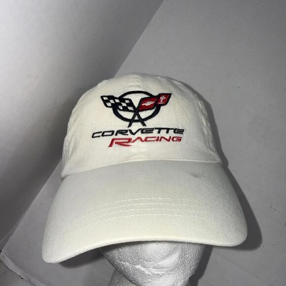 Corvette Motorsports Racing General Motors White BaseBall Cap Hat One Size